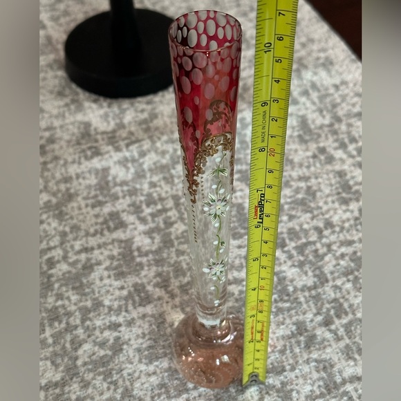 Gorgeous Thin Flute Glass Vase from KV, Czech Republic NIB - Picture 4 of 9